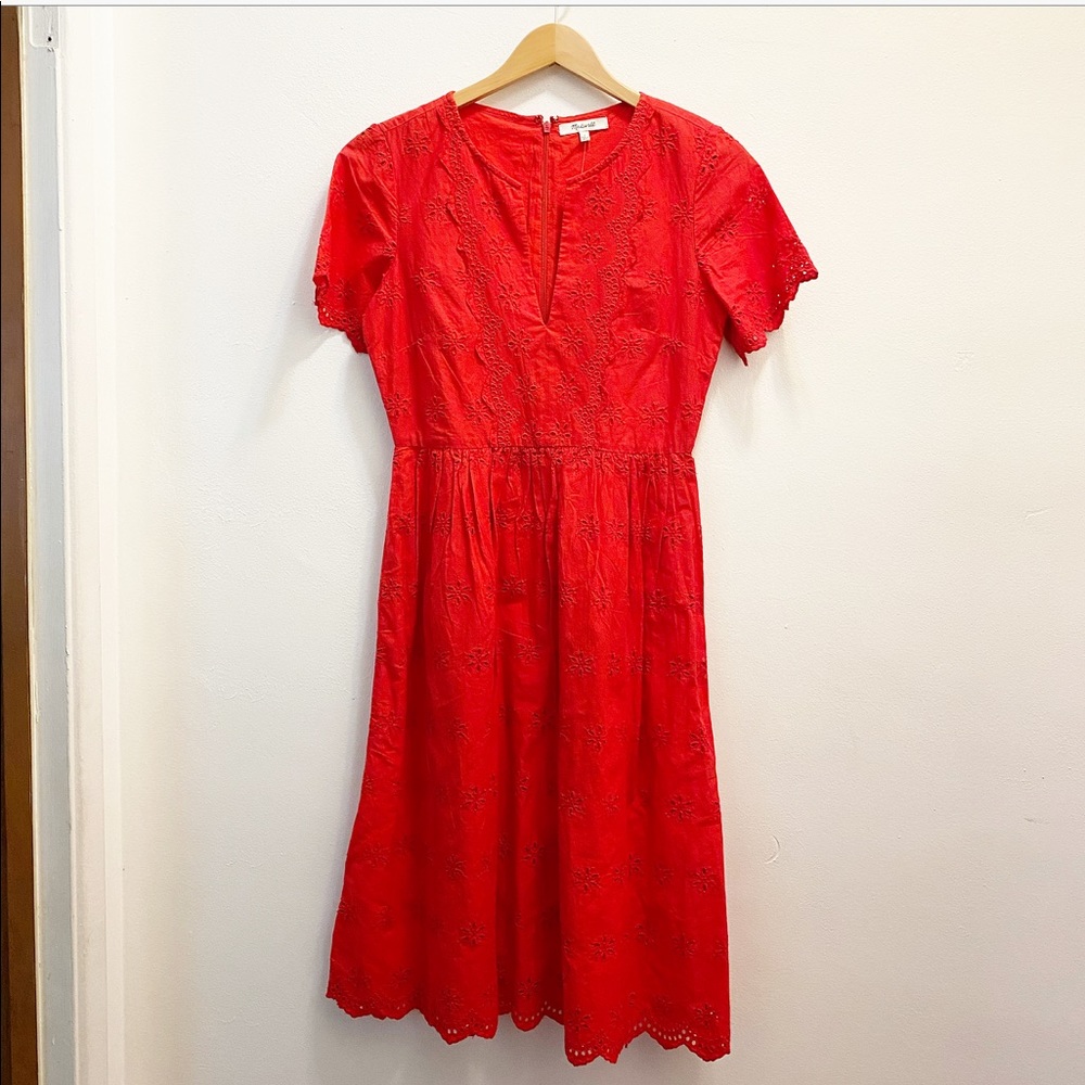 Madewell || Scalloped Eyelet Midi Dress